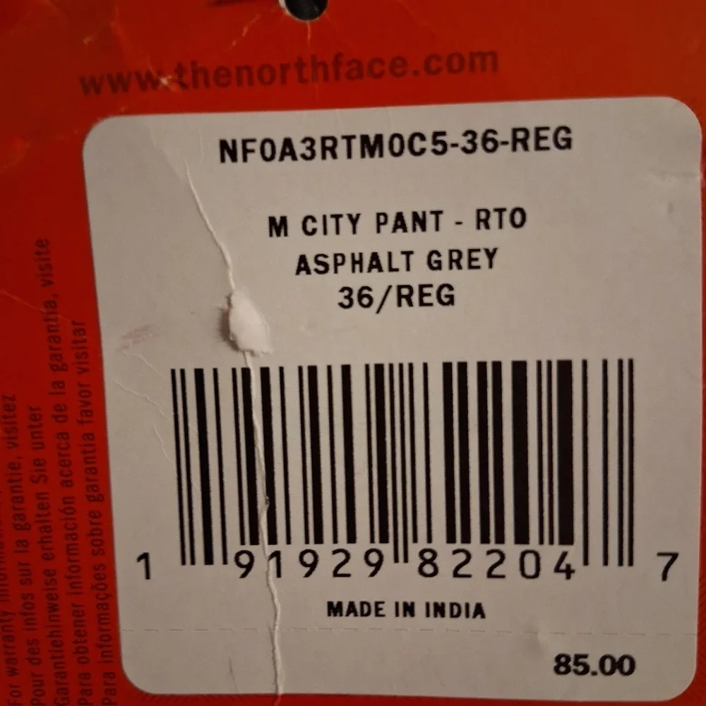 NWT‎ The North Face Pants 36x32 Asphalt Gray Gorpcore NEW